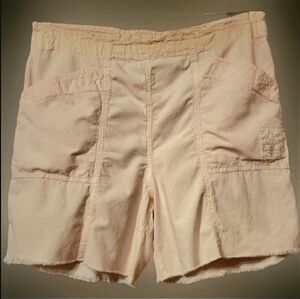 Vtg 80s Ki Ko Mo pink seersucker distressed cut off rad bermuda shorts 32